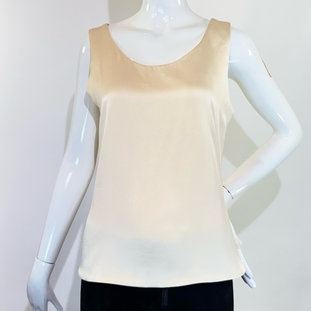 ASIATICA Elegant Champagne Vintage Silk Sleeveless Top Size: See Measurements